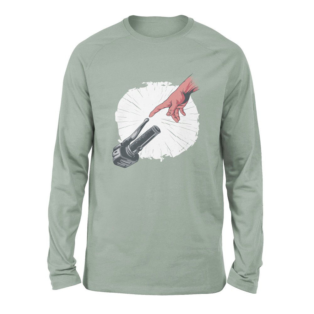 Creation Of Adam - Motorcycle Men/Unisex Drop Shoulder Sweatshirt in Dusty Blue color