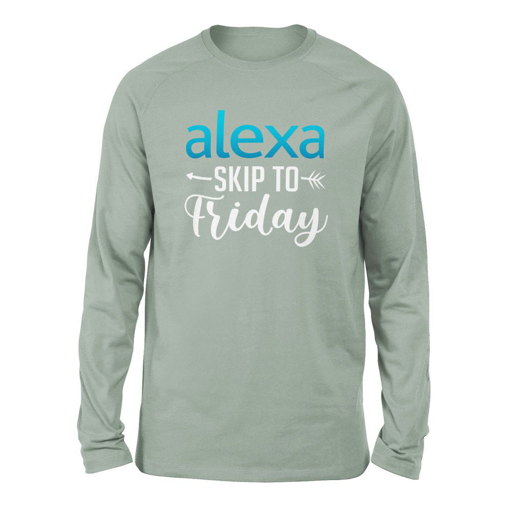 Alexa, Skip To Friday Men/Unisex Drop Shoulder Sweatshirt in Dusty Blue color