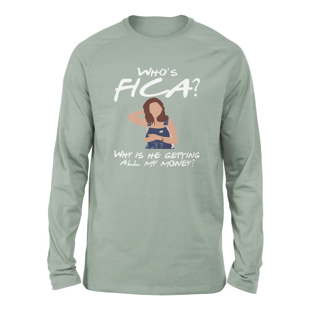 Who's Fica, Why Is He Getting All My Money Men/Unisex Drop Shoulder Sweatshirt in Dusty Blue color
