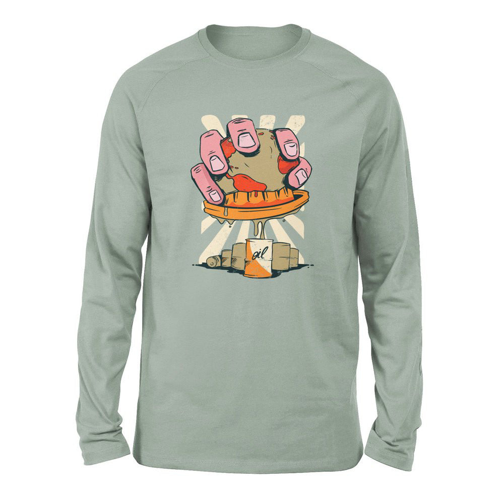 Planet Oil Squeezer Men/Unisex Drop Shoulder Sweatshirt in Dusty Blue color