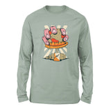 Planet Oil Squeezer Men/Unisex Drop Shoulder Sweatshirt in Dusty Blue color