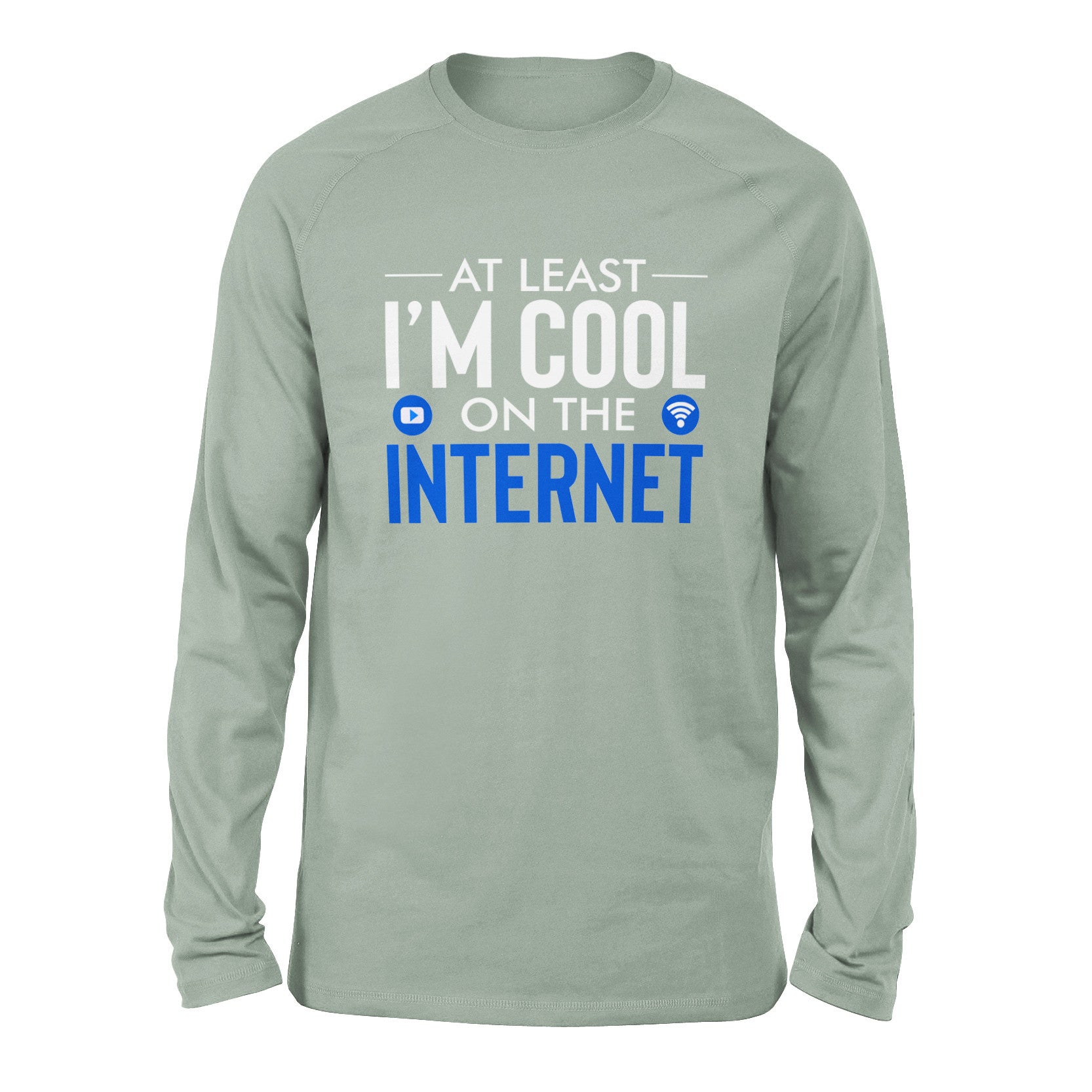 Atleast I'm Cool On The Internet Men/Unisex Drop Shoulder Sweatshirt in Dusty Blue color