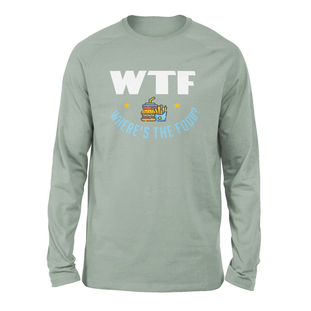 WTF - Where's The Food Men/Unisex Drop Shoulder Sweatshirt in Dusty Blue color