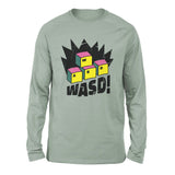 WASD Keyboard For Gamers Men/Unisex Drop Shoulder Sweatshirt in Dusty Blue color