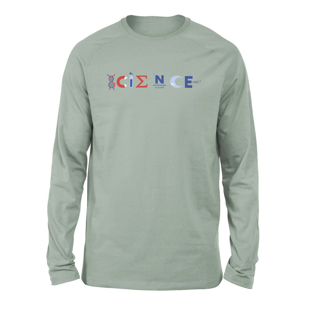 Science Lettering Men/Unisex Drop Shoulder Sweatshirt in Dusty Blue color