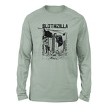 Slothzilla Men/Unisex Drop Shoulder Sweatshirt in Dusty Blue color