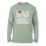 I Love My Six Pack And I Protect It With My Layer Of Fat Men/Unisex Drop Shoulder Sweatshirt in Dusty Blue color