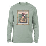 Monalisa Helmet Men/Unisex Drop Shoulder Sweatshirt in Dusty Blue color