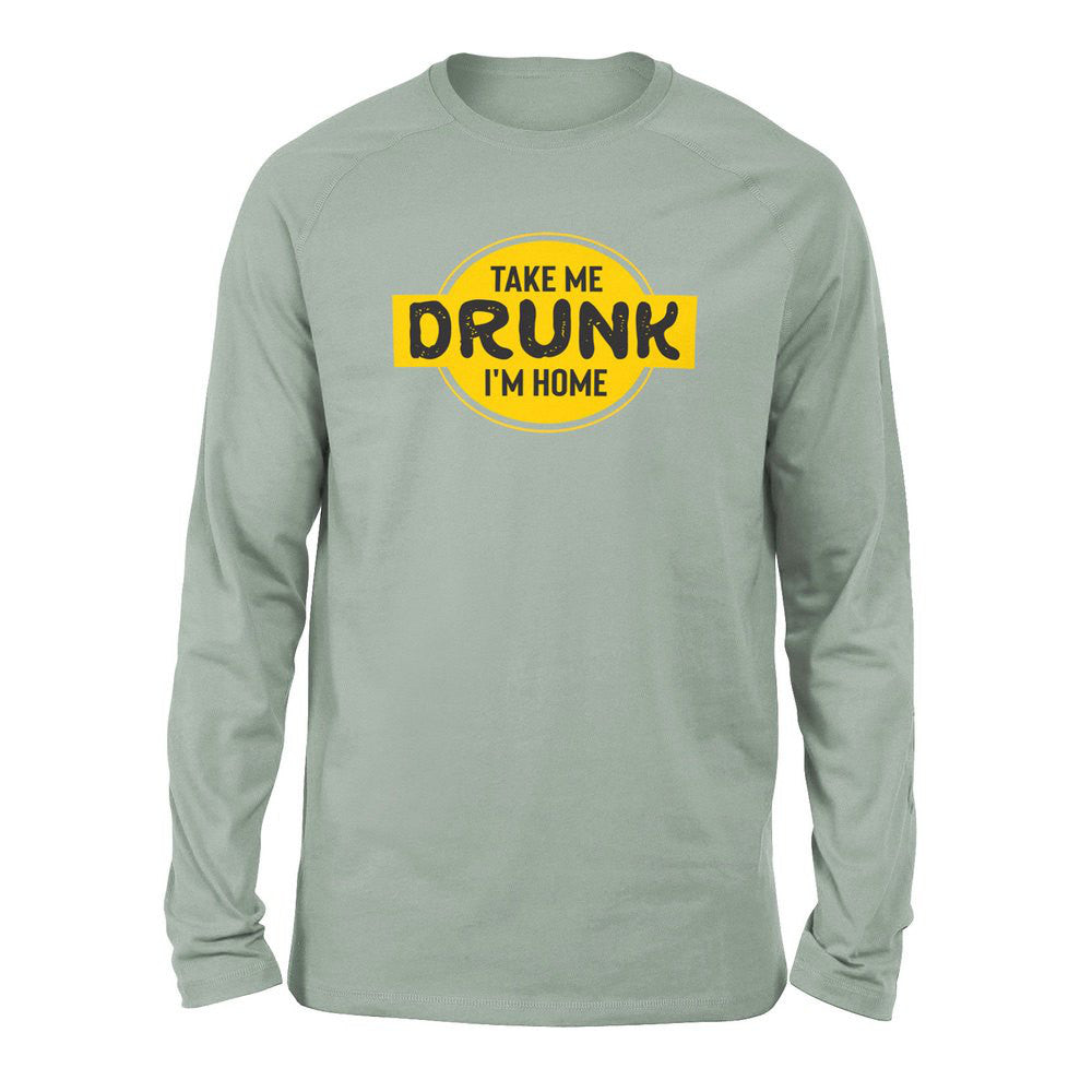 Take Me Drunk, I'm Home Men/Unisex Drop Shoulder Sweatshirt in Dusty Blue color