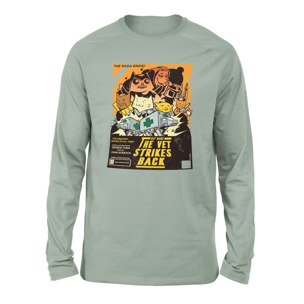 Cat Wars - The Vet Strikes Again Men/Unisex Drop Shoulder Sweatshirt in Dusty Blue color