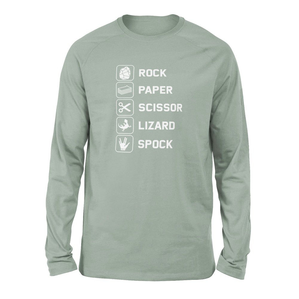 Rock Paper Scissor Lizard Spock Men/Unisex Drop Shoulder Sweatshirt in Dusty Blue color