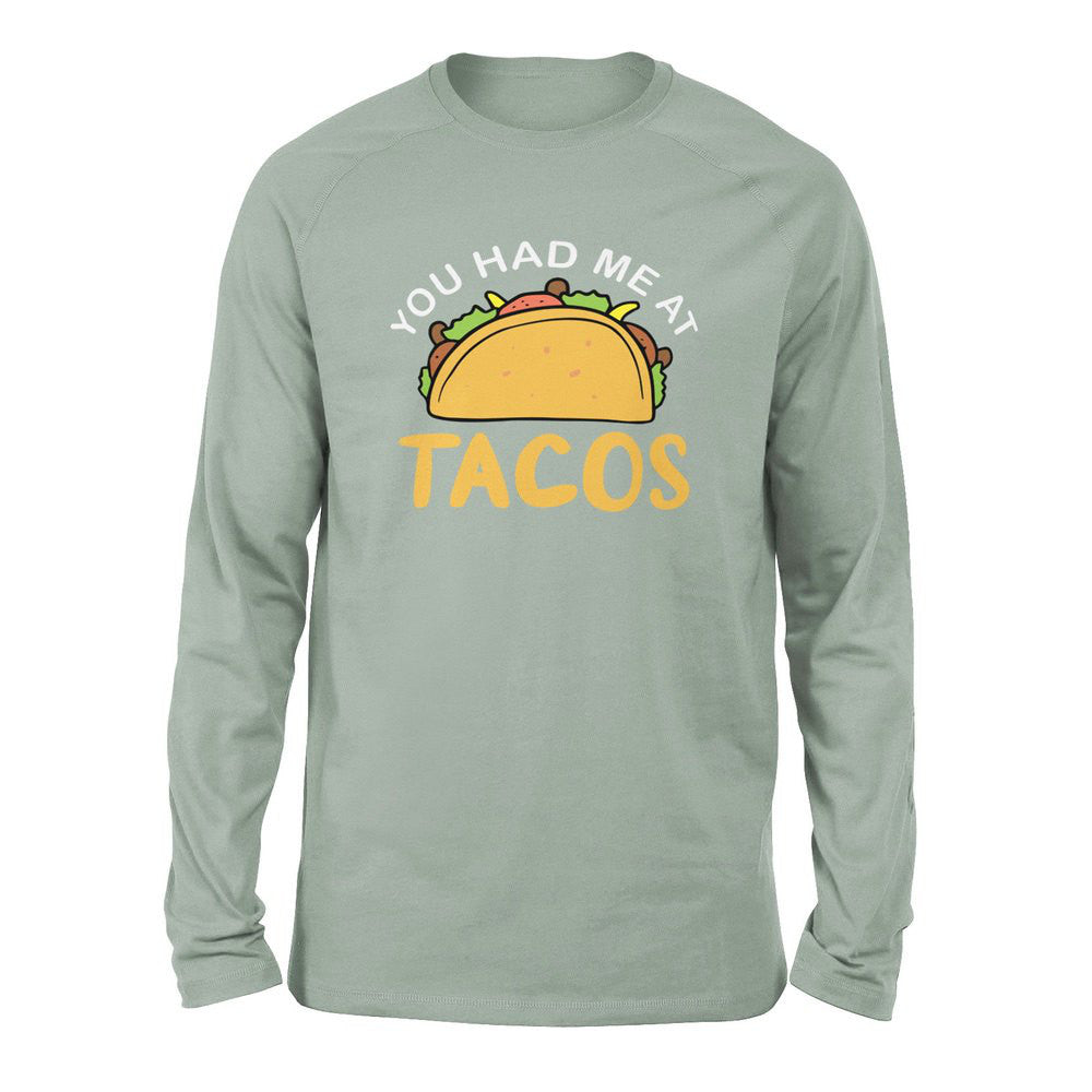 You Had Me At Tacos Men/Unisex Drop Shoulder Sweatshirt in Dusty Blue color