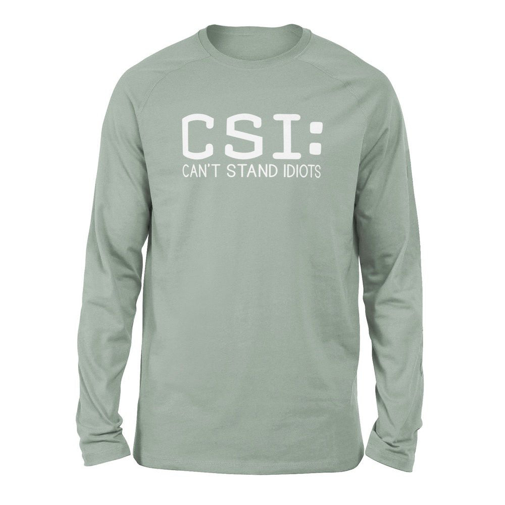 CSI - Can't Stand Idiots Men/Unisex Drop Shoulder Sweatshirt in Dusty Blue color