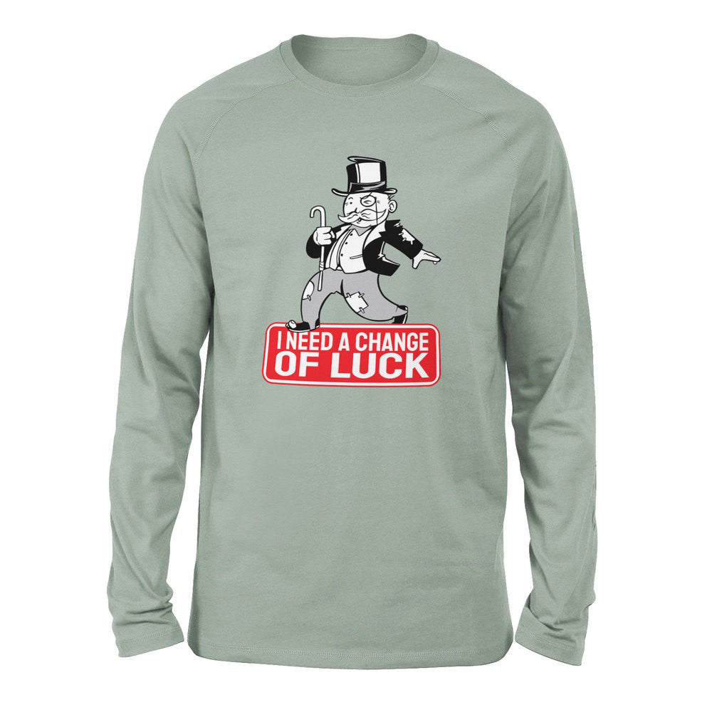 Change Luck Monopoly Parody Men/Unisex Drop Shoulder Sweatshirt in Dusty Blue color