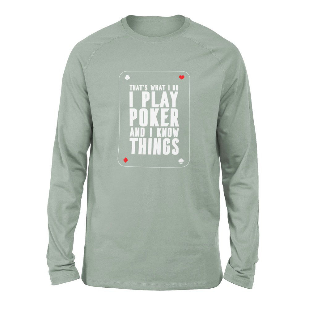 Play Poker Men/Unisex Drop Shoulder Sweatshirt in Dusty Blue color