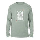 Play Poker Men/Unisex Drop Shoulder Sweatshirt in Dusty Blue color