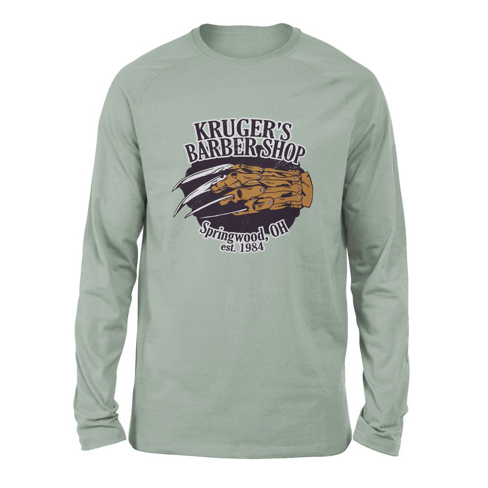 Krugers Barbershop Men/Unisex Drop Shoulder Sweatshirt in Dusty Blue color