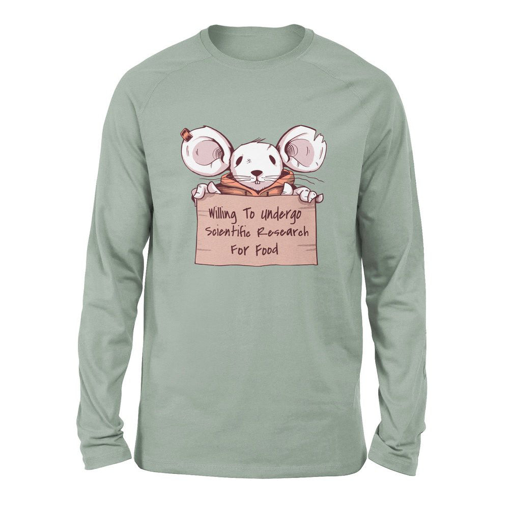 Willing To Undergo Scientific Research For Food Men/Unisex Drop Shoulder Sweatshirt in Dusty Blue color