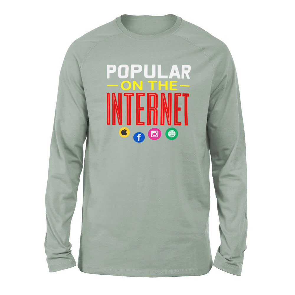 Popular On The Internet Men/Unisex Drop Shoulder Sweatshirt in Dusty Blue color