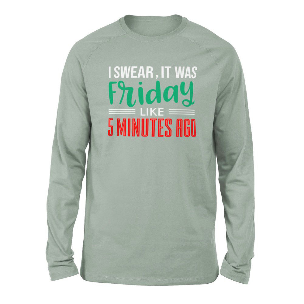 I Swear, It Was Friday Like 5 Minutes Ago Men/Unisex Drop Shoulder Sweatshirt in Dusty Blue color