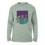 Poker Dogs Men/Unisex Drop Shoulder Sweatshirt in Dusty Blue color