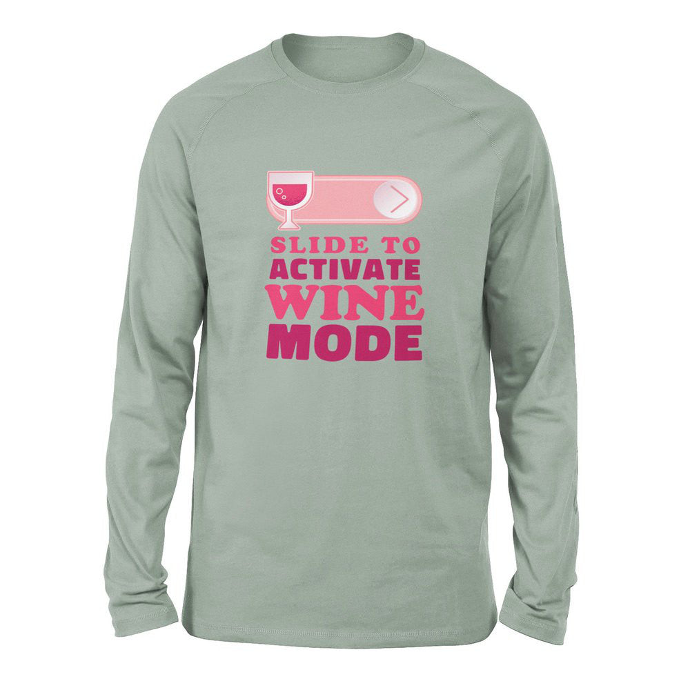 Swipe Right For Wine Mode Men/Unisex Drop Shoulder Sweatshirt in Dusty Blue color