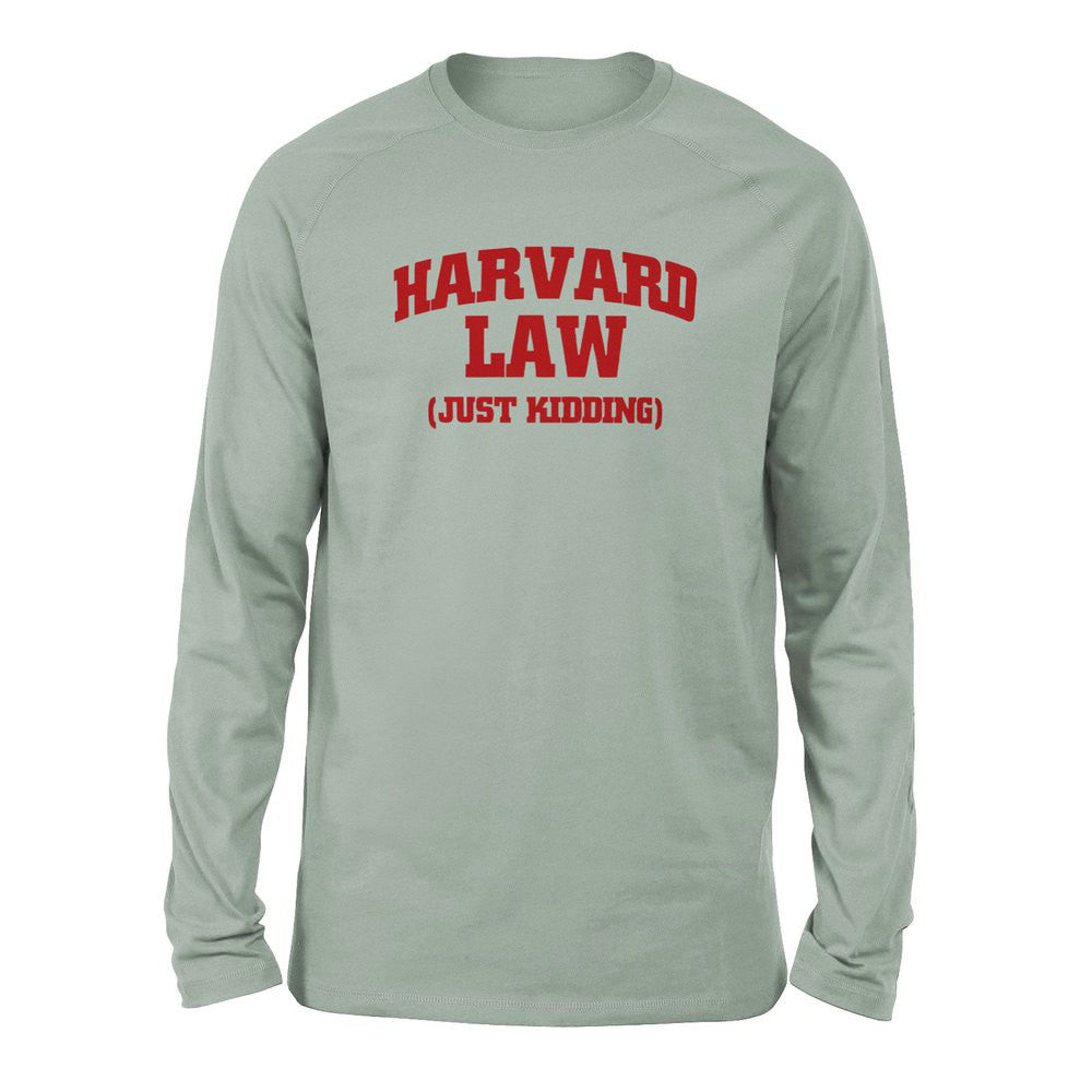 Harvard Law, Just Kidding Men/Unisex Drop Shoulder Sweatshirt in Dusty Blue color