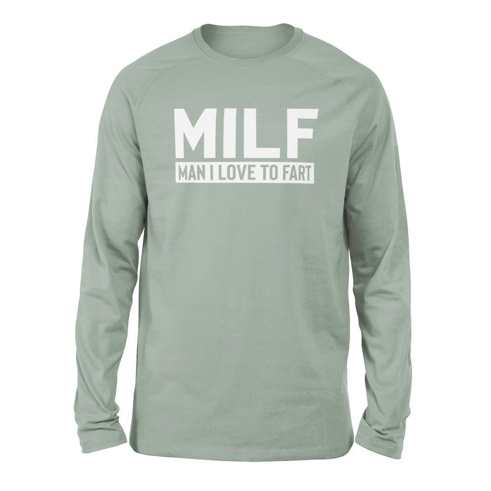 MILF - Man I Love To Fart Men/Unisex Drop Shoulder Sweatshirt in Dusty Blue color