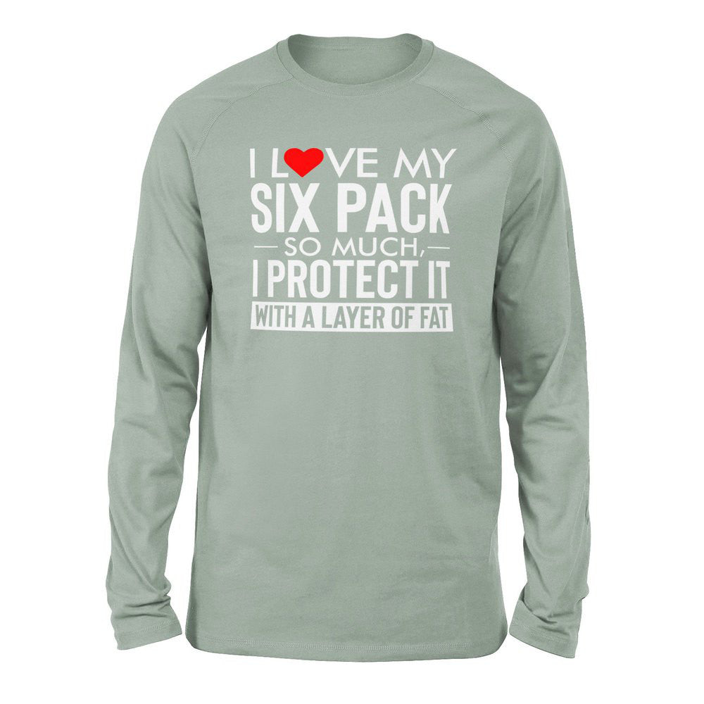 I Love My Six Pack So Much, I Protect It With A Layer Of Fat Men/Unisex Drop Shoulder Sweatshirt in Dusty Blue color