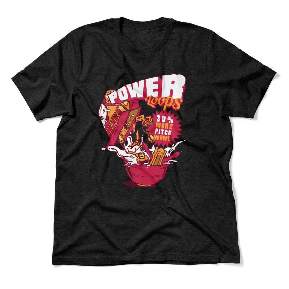 Power Loops Men/Unisex T-Shirt in Heather Black color