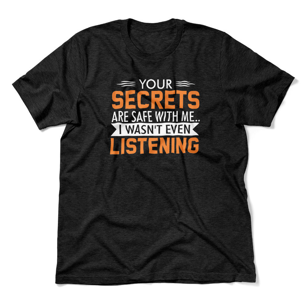 Your Secrets Are Safe With Me Men/Unisex T-Shirt in Heather Black color