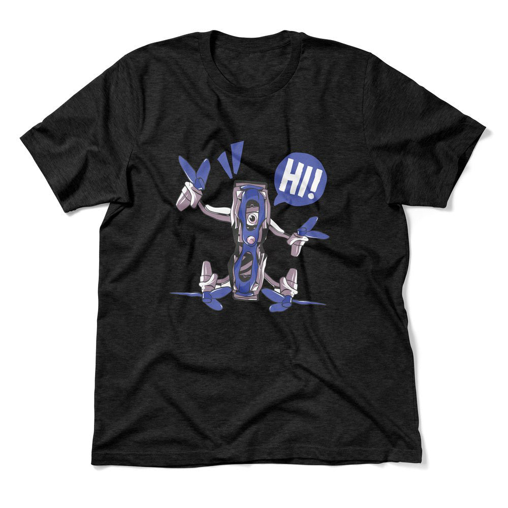 Quadcopter Robot Men/Unisex T-Shirt in Heather Black color
