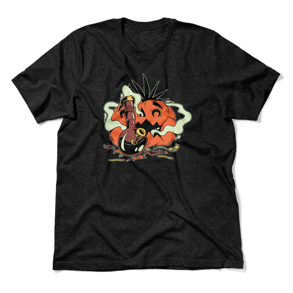 Baked Pumpkin Men/Unisex T-Shirt in Heather Black color