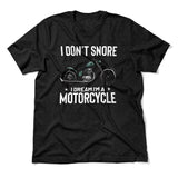 I Don't Snore, I Dream I'm A Motorcycle Men/Unisex T-Shirt in Heather Black color