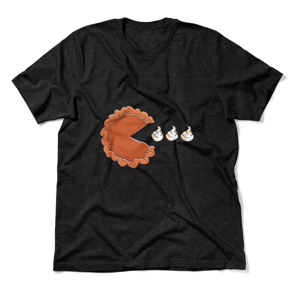 Pie Eating Cream Men/Unisex T-Shirt in Heather Black color