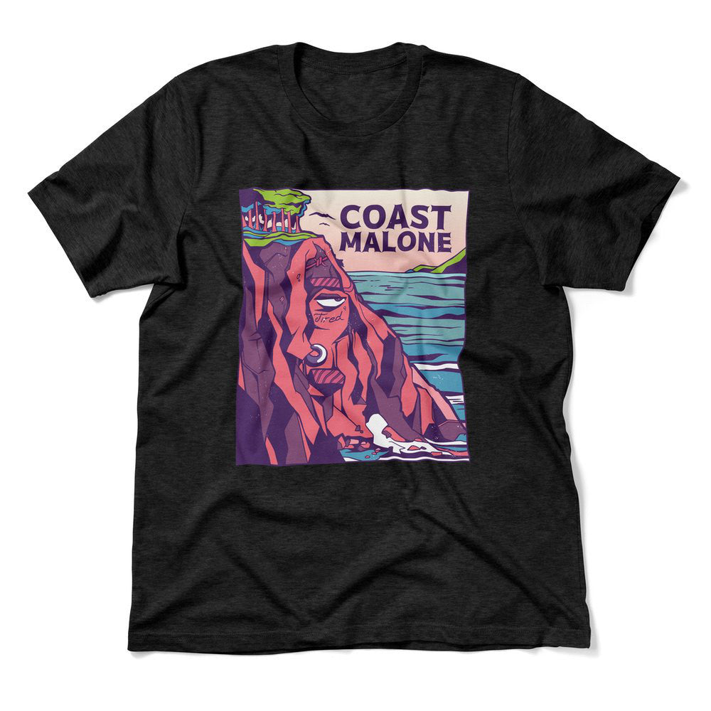 Coast Malone Men/Unisex T-Shirt in Heather Black color