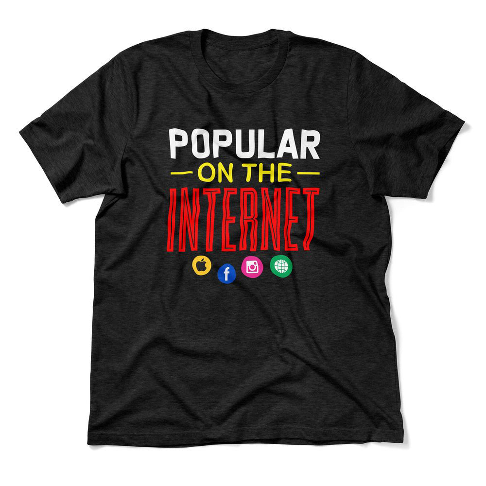 Popular On The Internet Men/Unisex T-Shirt in Heather Black color