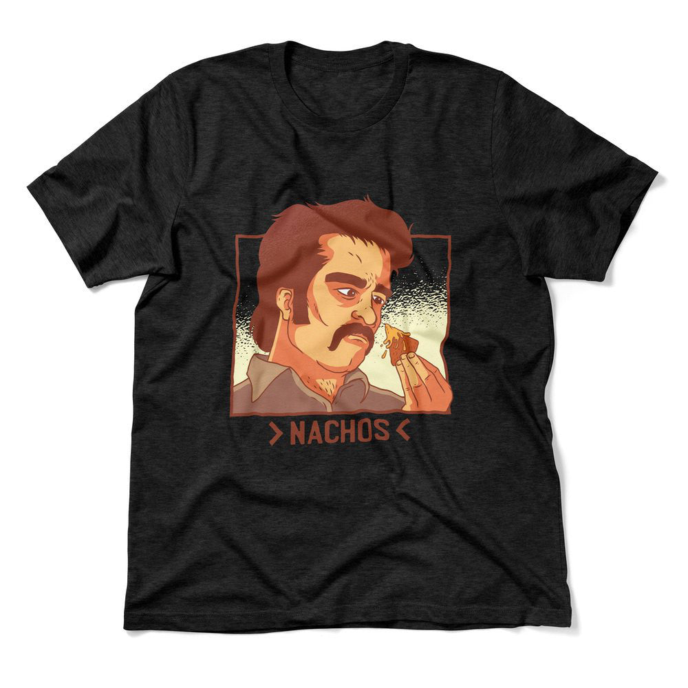 Nachos Drug Lord Men/Unisex T-Shirt in Heather Black color