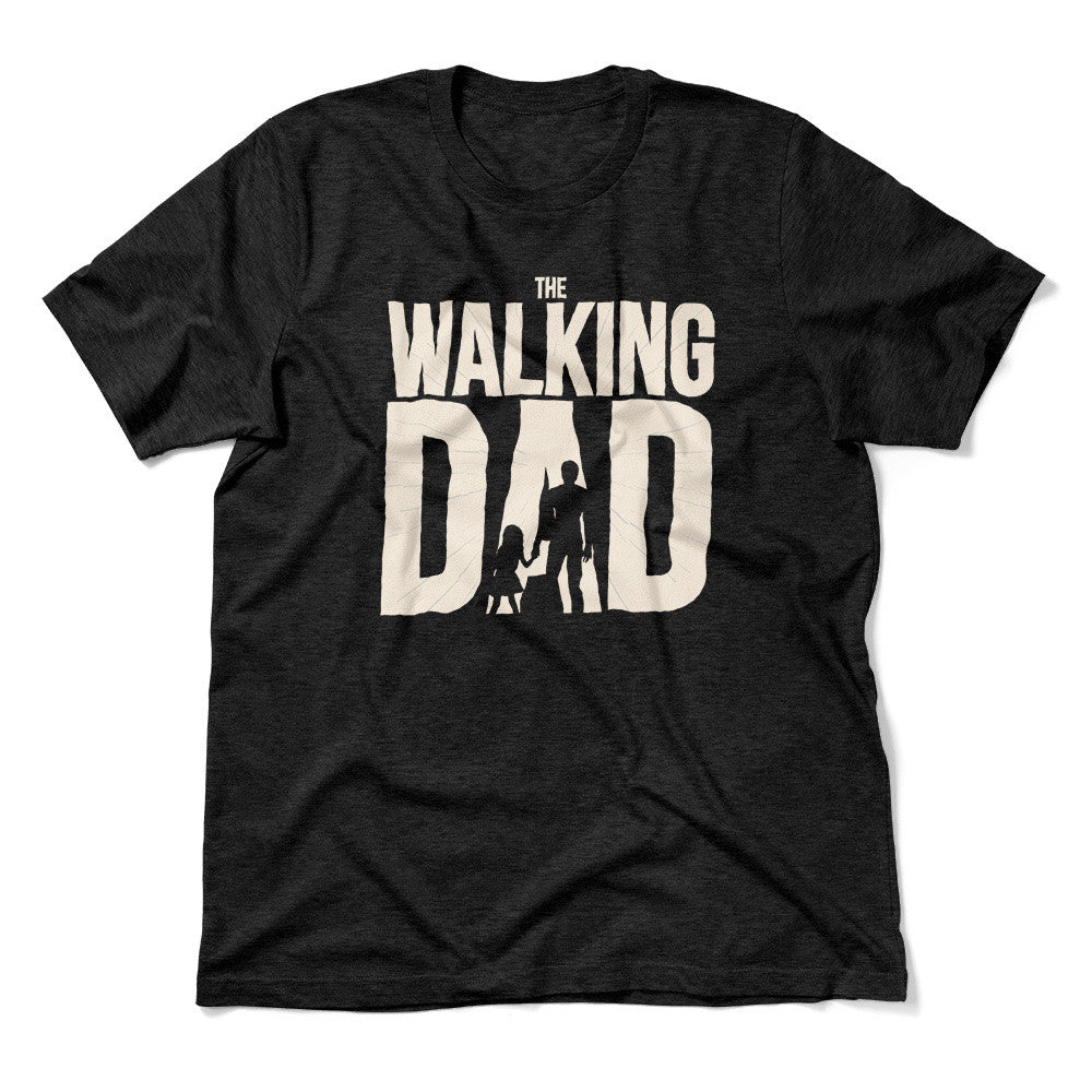 The Walking Dad Men/Unisex T-Shirt in Heather Black color