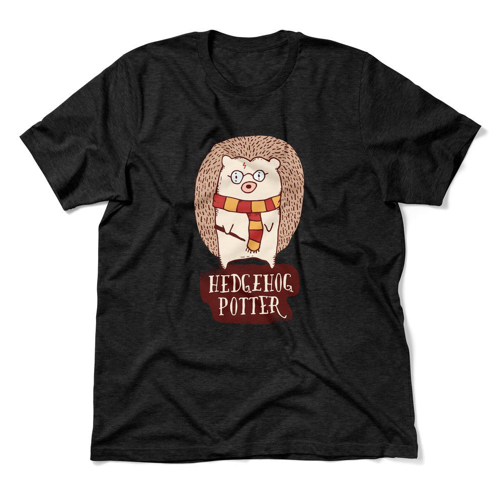 Hedge Hog Potter Men/Unisex T-Shirt in Heather Black color