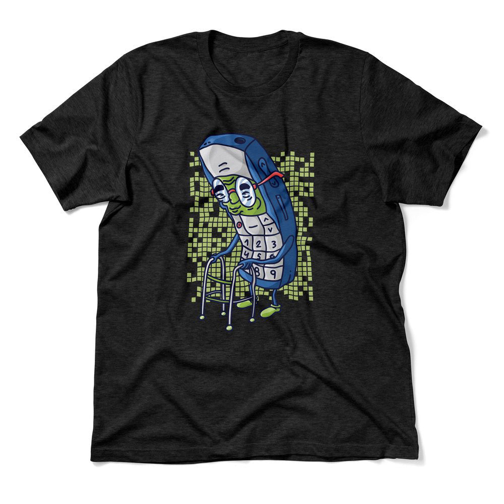 Old Nokia Cellphone Men/Unisex T-Shirt in Heather Black color