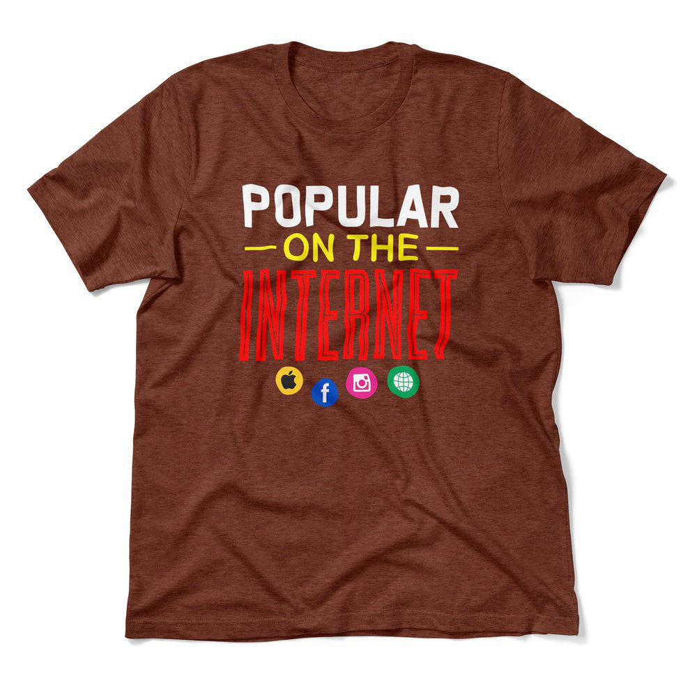 Popular On The Internet Men/Unisex T-Shirt in Heather Clay color