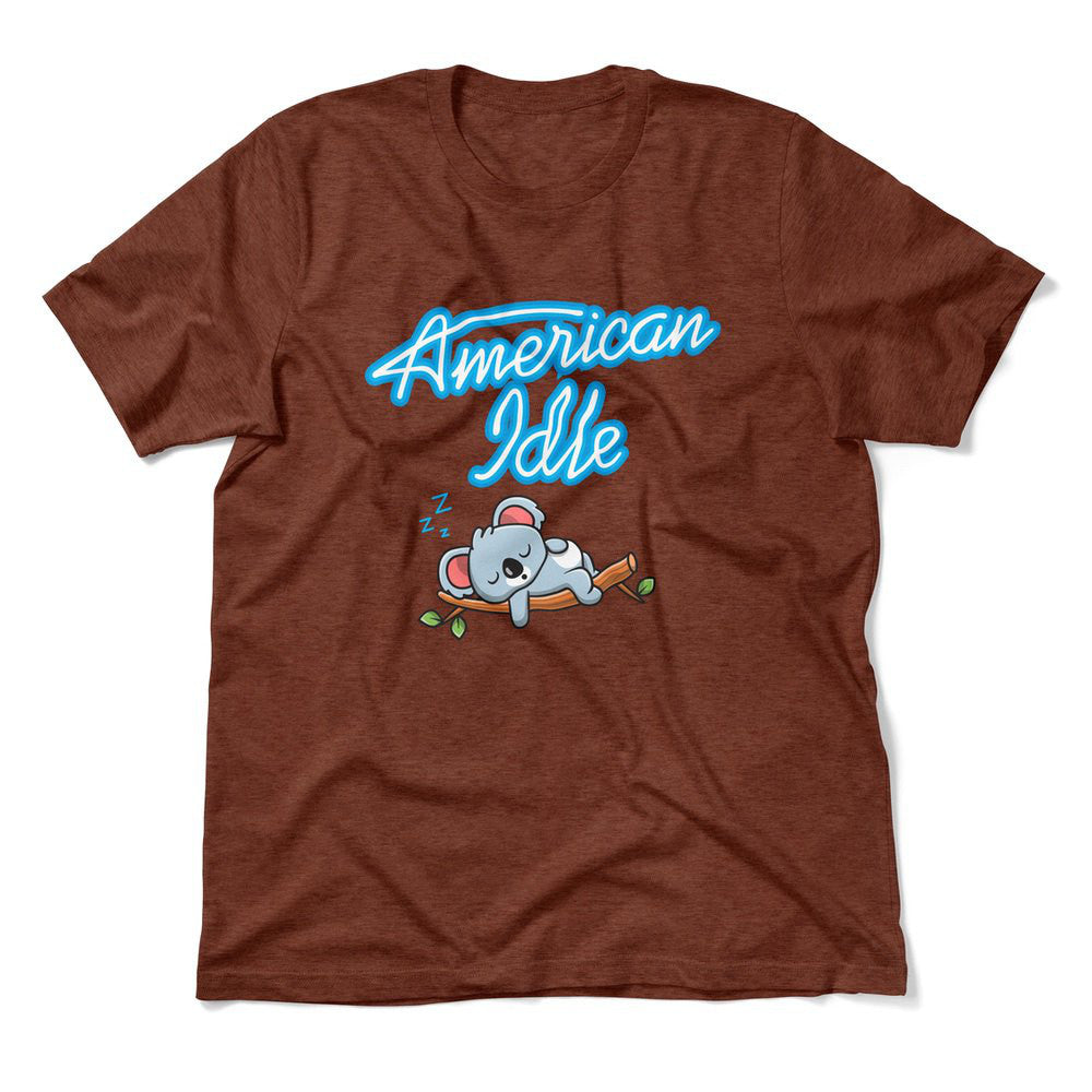 American Idle Men/Unisex T-Shirt in Heather Clay color