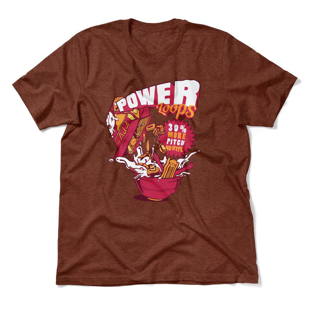 Power Loops Men/Unisex T-Shirt in Heather Clay color