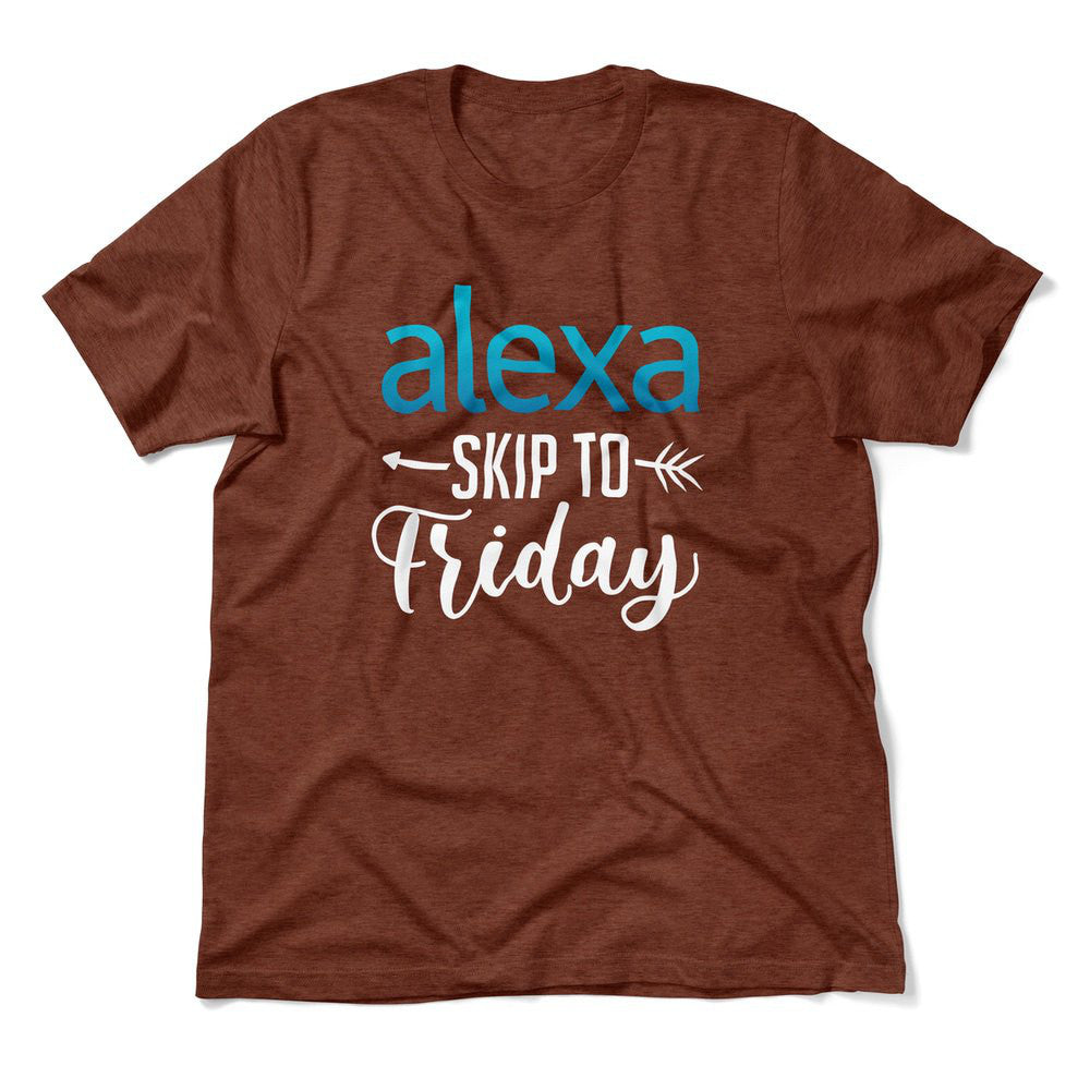 Alexa, Skip To Friday Men/Unisex T-Shirt in Heather Clay color