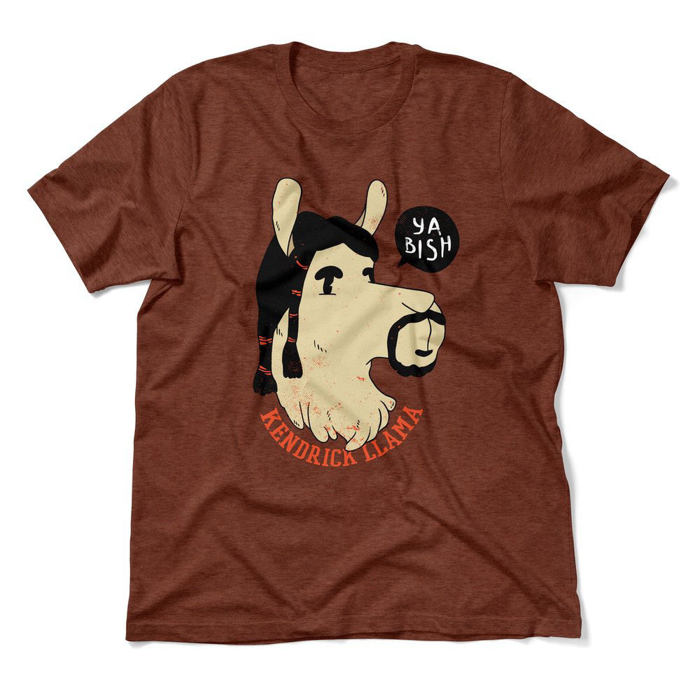 Kendrick Llama Men/Unisex T-Shirt in Heather Clay color