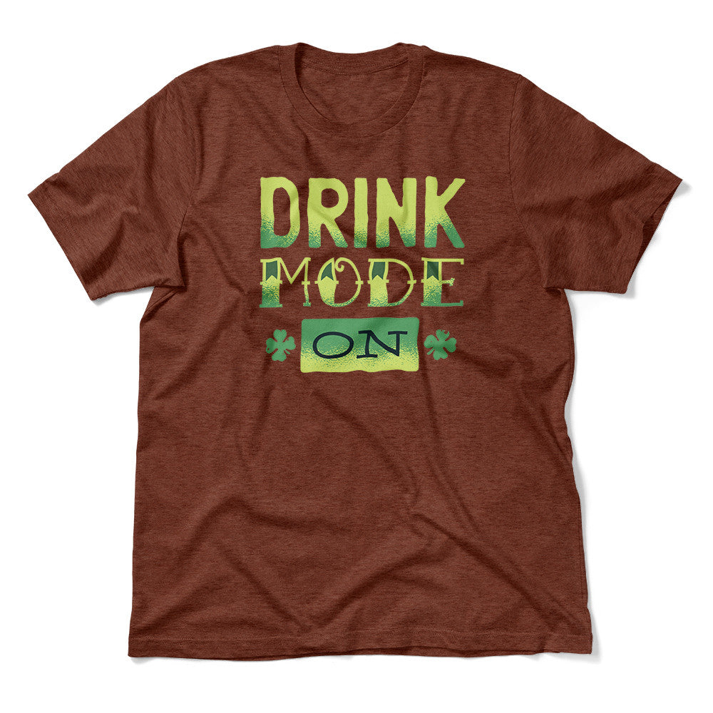 Drink Mode On Men/Unisex T-Shirt in Heather Clay color