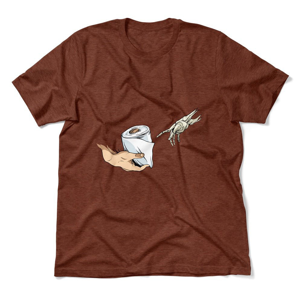 Creation Of Adam - Toilet Paper Men/Unisex T-Shirt in Heather Clay color