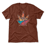 Cannabis Leaf Beach Men/Unisex T-Shirt in Heather Clay color
