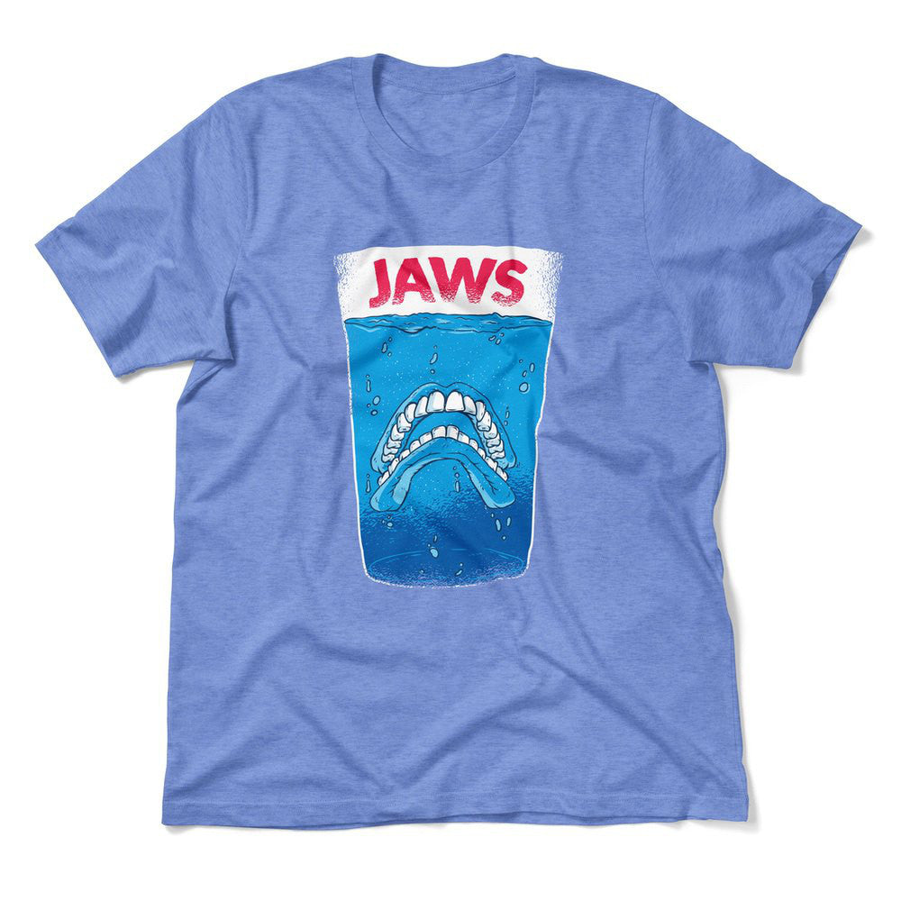 Jaws Teeth Men/Unisex T-Shirt in Heather Columbia Blue color